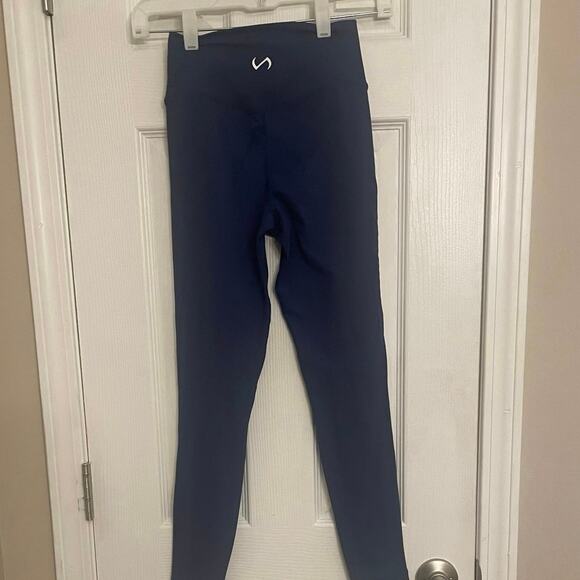 Tempo High Waisted Womens Workout Legging in Oxford Blue, A50 - Picture 1 of 7